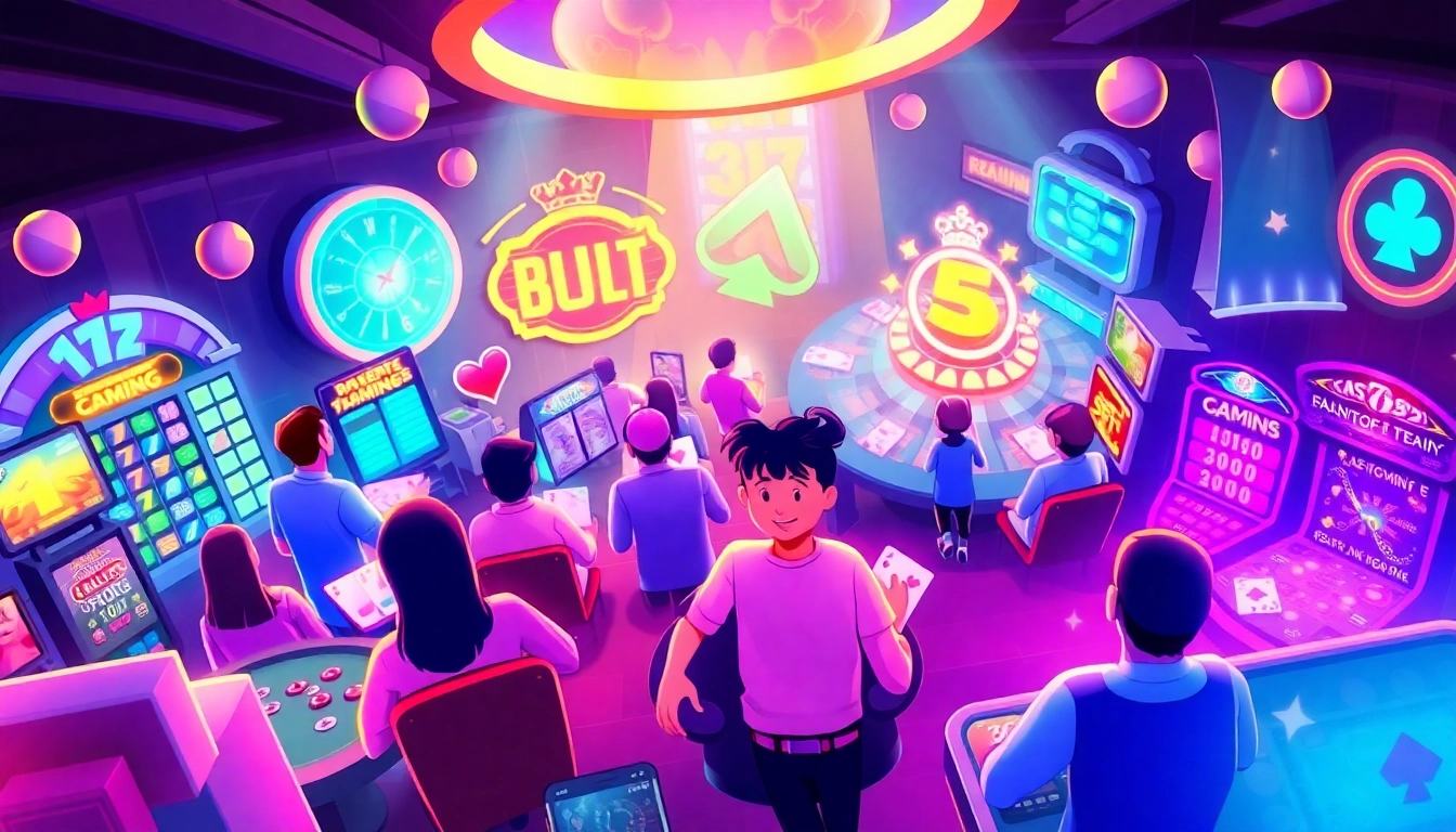 Experience the thrilling world of hit789 with vibrant gaming avatars and exciting online gambling graphics.