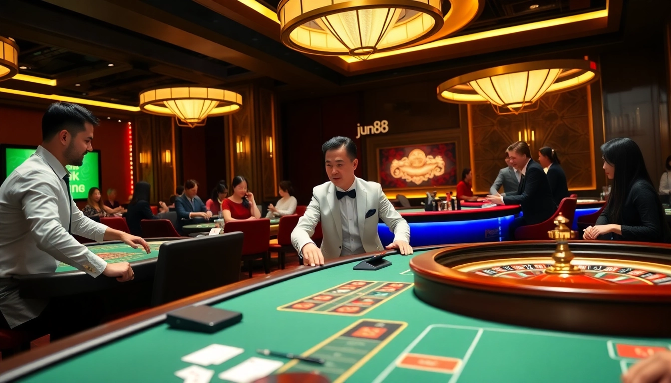 Experience the excitement of jun88 with vibrant online casino gameplay featuring professional dealers.