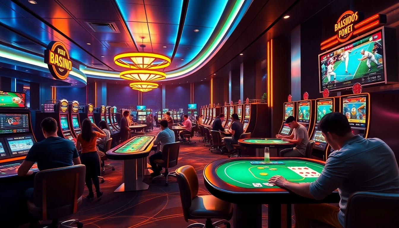 Experience thrilling moments of online gambling at https://deanmadonia.com/, showcasing vibrant casino scenes filled with excitement.