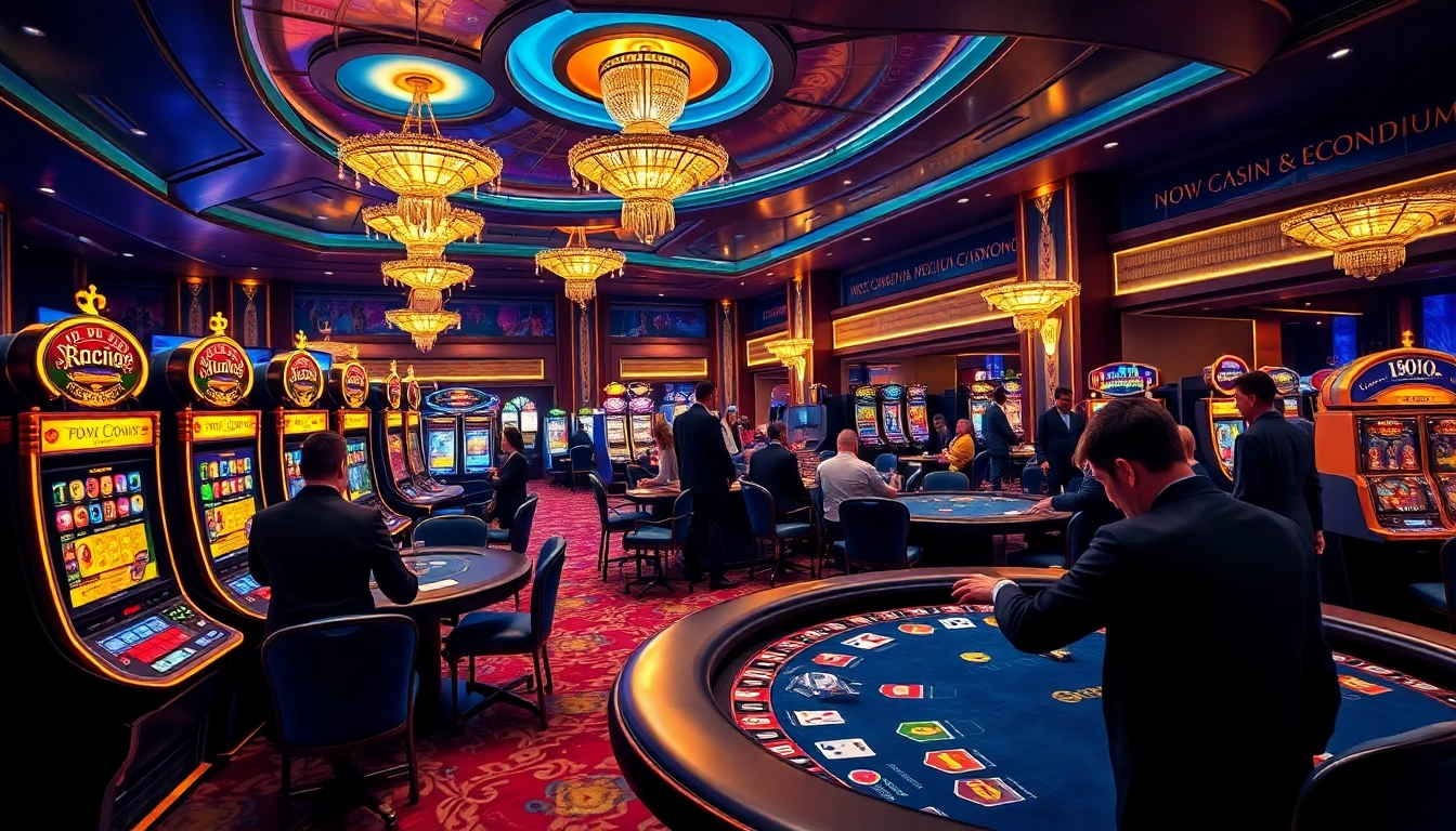 Experience the excitement of ausvegas casino with luxurious gaming tables and vibrant players.