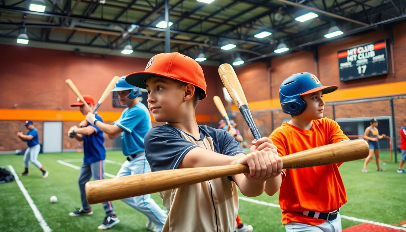 Young athletes training at Hit Club baseball academy, showcasing determination and teamwork.